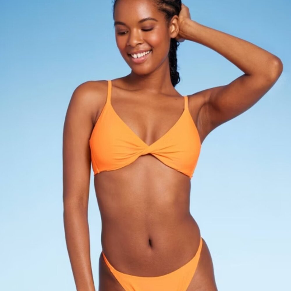 NWOT Wild Fable Orange Twist-Front Bikini Set